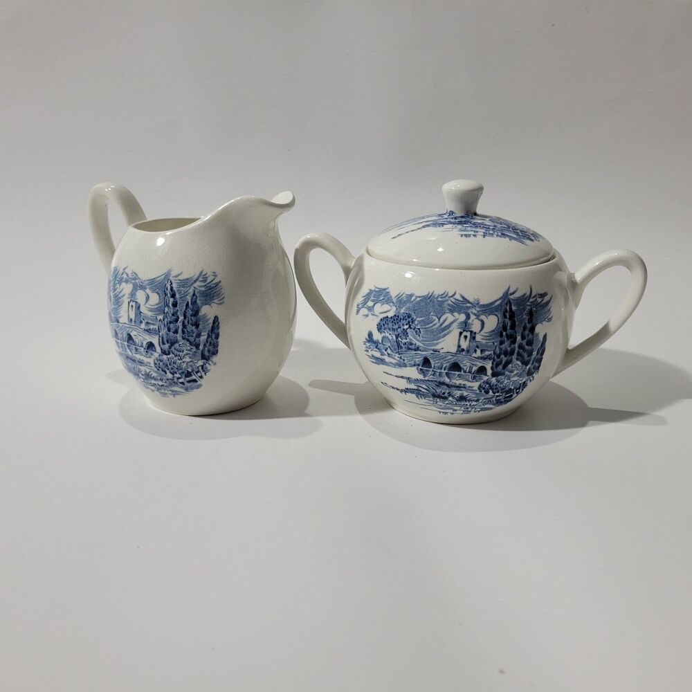 Enoch Wedgewood Tunstall Countryside Creamer And Sugar Vintage Set Of 2